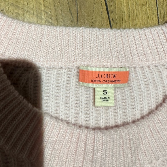 J crew cashmere pink striped sweater - Picture 2 of 5